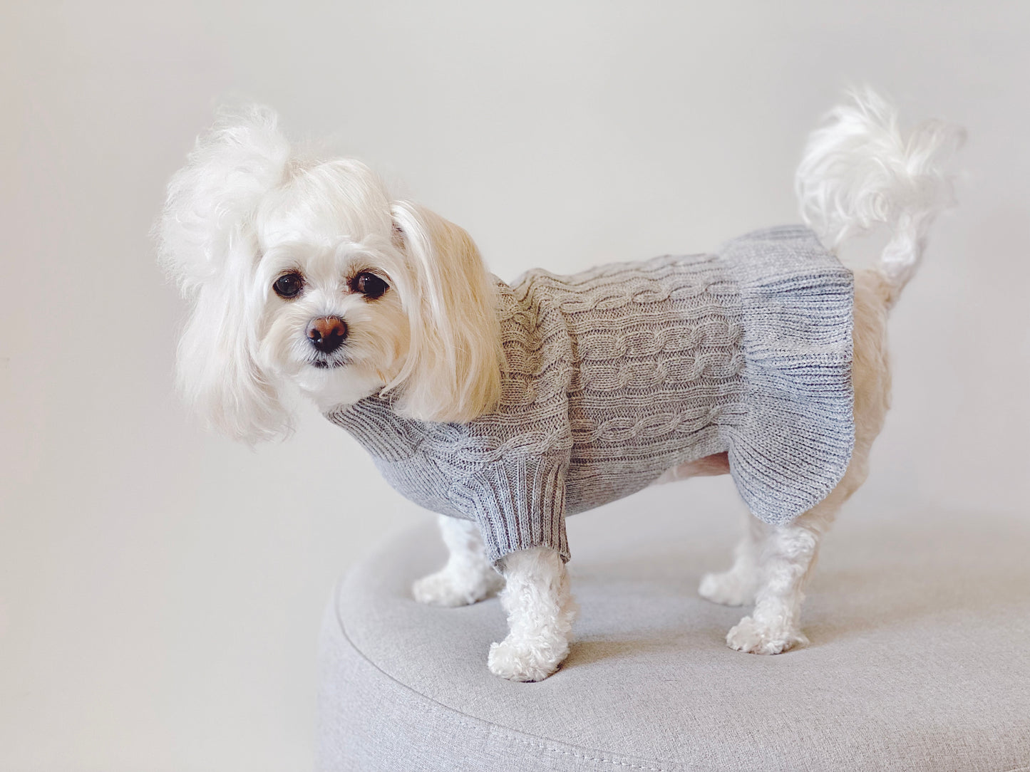 Turtleneck Sweater Dress (Grey)