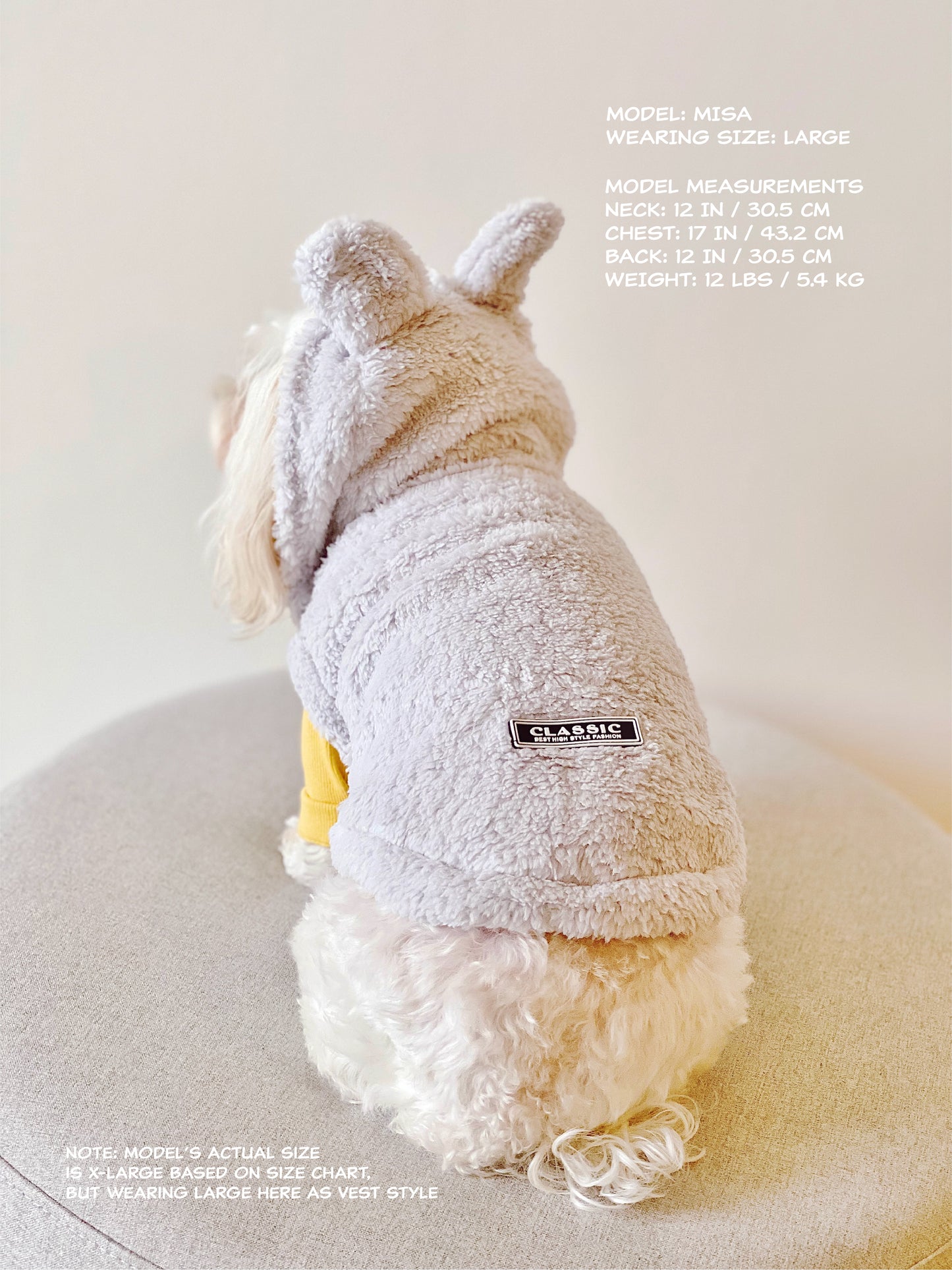 Warm Fleece Bear Hoodie (Gray)