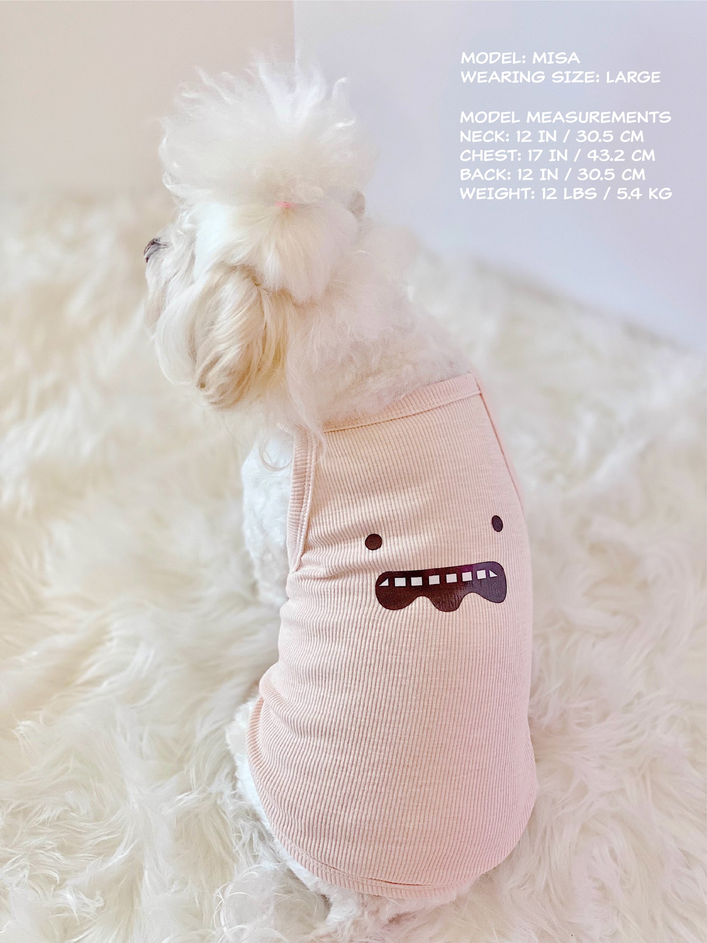 Cartoon Monster Tank Top (Pink Peach)