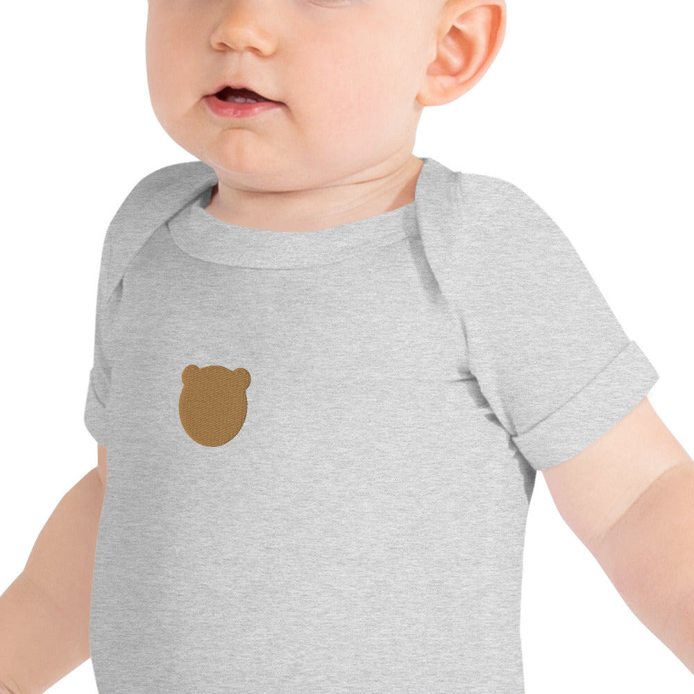 Classic Kuma Embroidered Baby Short Sleeve Bodysuit