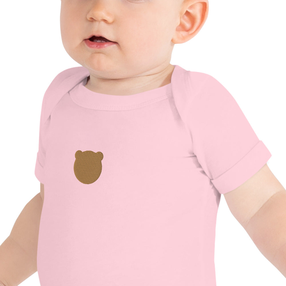 Classic Kuma Embroidered Baby Short Sleeve Bodysuit