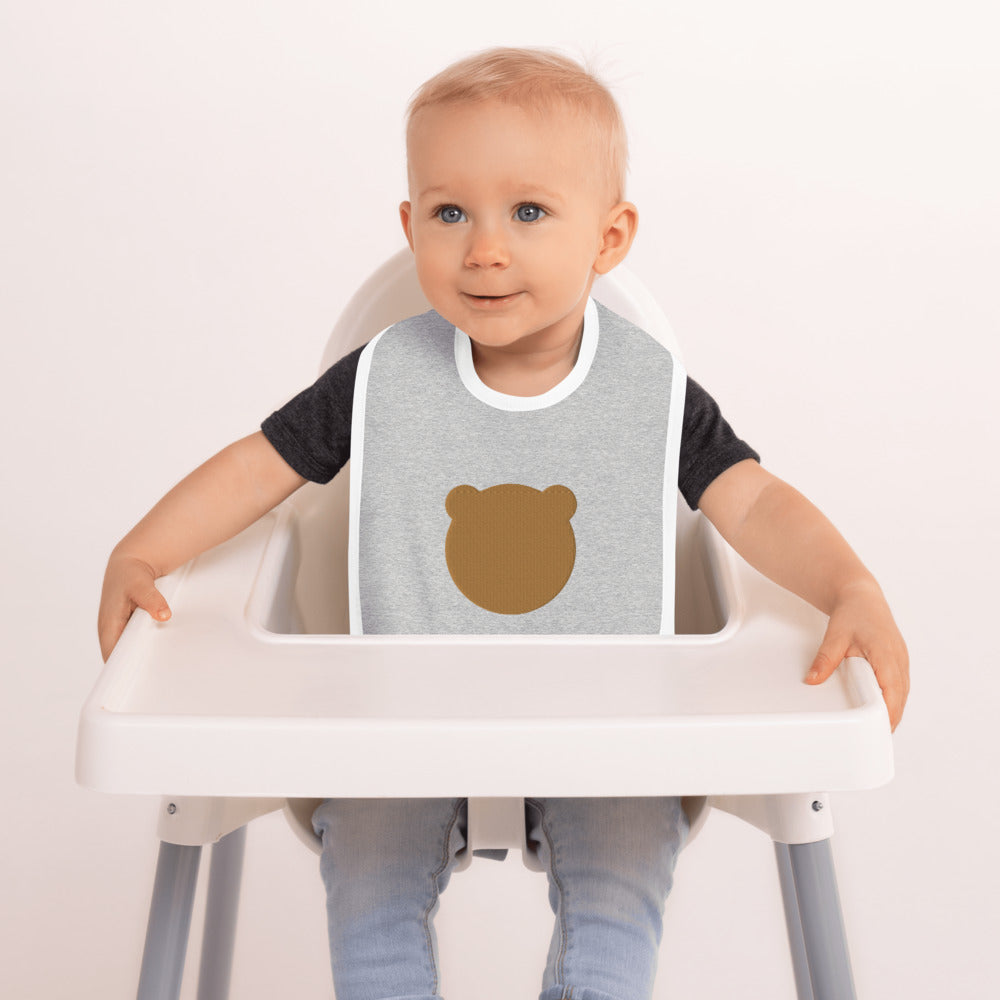 Classic Kuma Embroidered Baby Bib