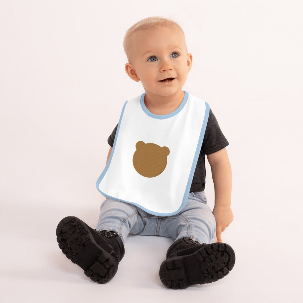Classic Kuma Embroidered Baby Bib