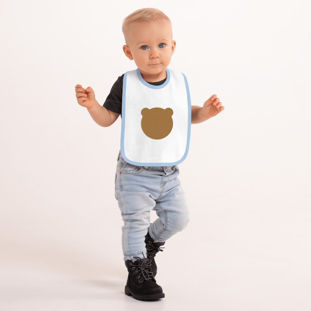Classic Kuma Embroidered Baby Bib