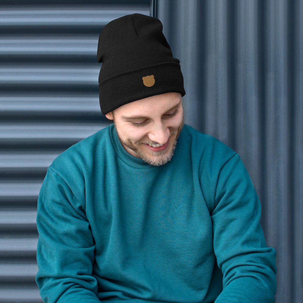 Classic Kuma Embroidered Knit Beanie