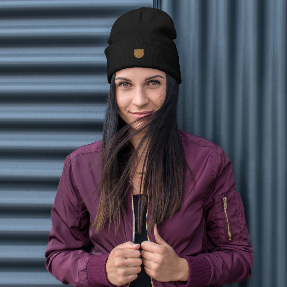 Classic Kuma Embroidered Knit Beanie