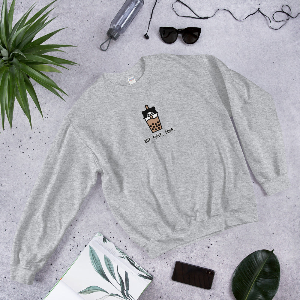 But First, Boba Sweatshirt