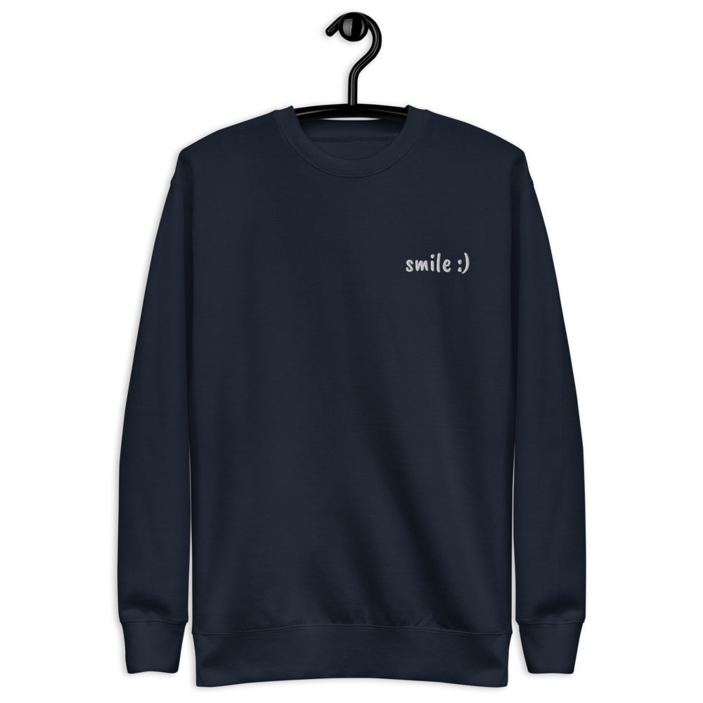 Smile :) Embroidered Fleece Sweatshirt