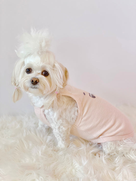 Cartoon Monster Tank Top (Pink Peach)