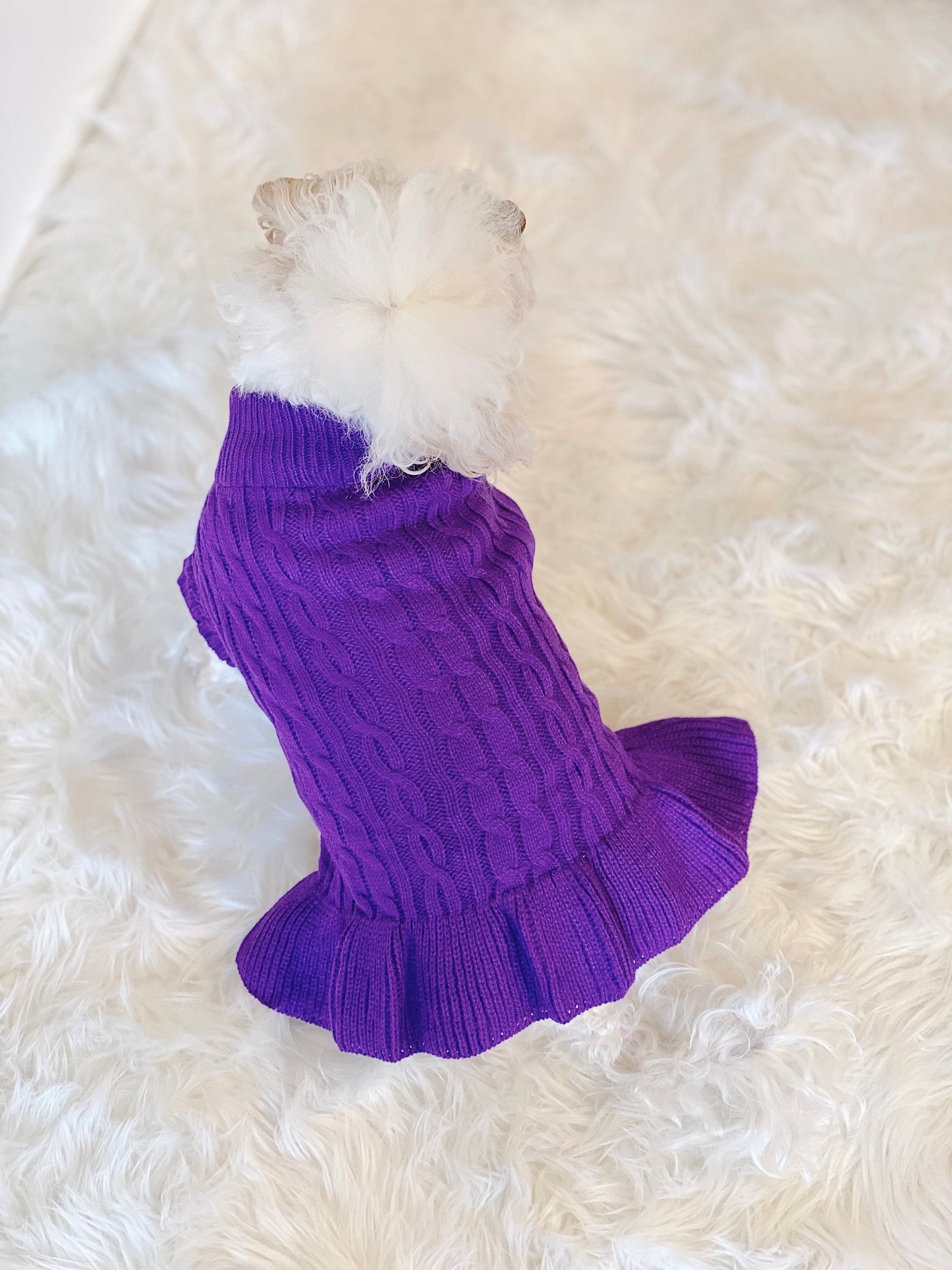 Turtleneck Sweater Dress (Purple)
