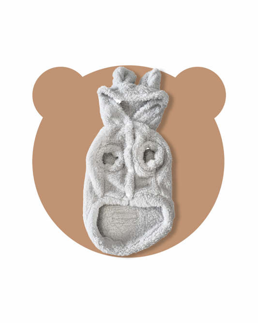 Warm Fleece Bear Hoodie (Gray)