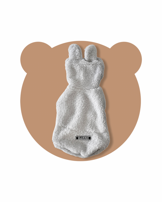Warm Fleece Bear Hoodie (Gray)