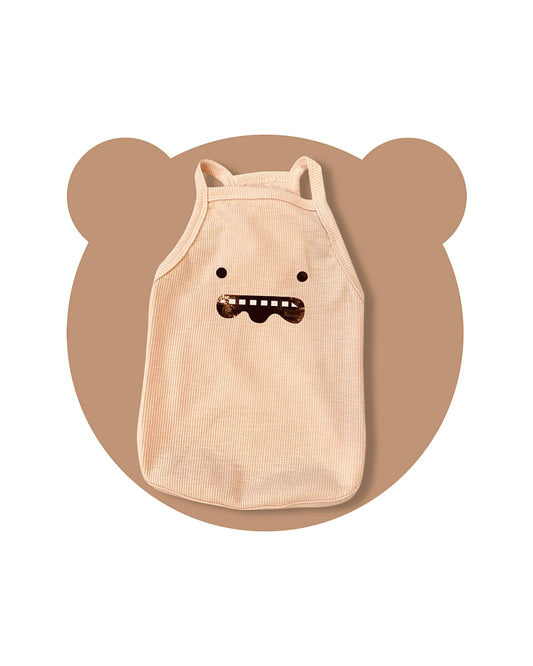 Cartoon Monster Tank Top (Pink Peach)