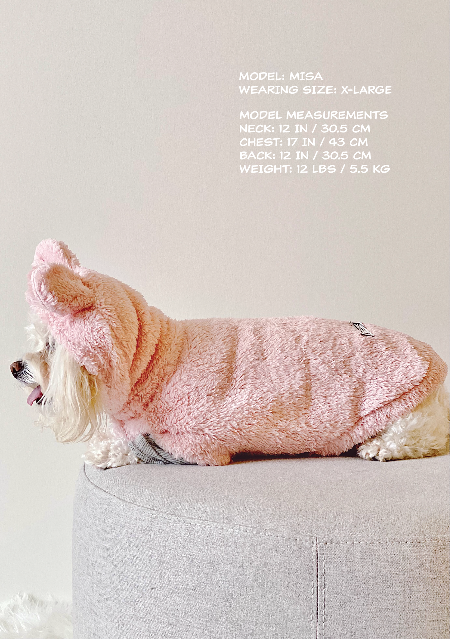 Warm Fleece Bear Hoodie (Pink)
