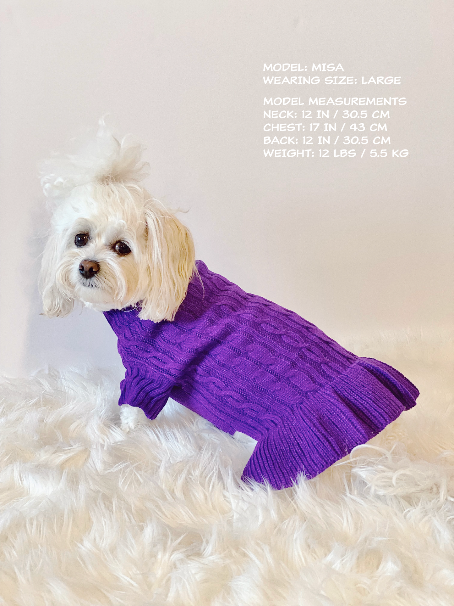 Turtleneck Sweater Dress (Purple)