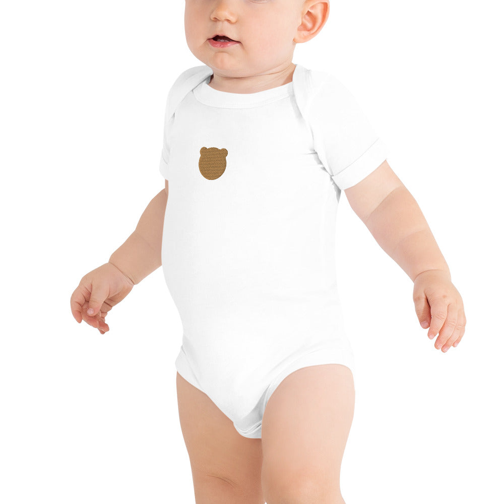 Classic Kuma Embroidered Baby Short Sleeve Bodysuit
