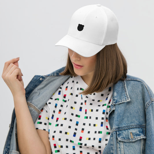 Classic Kuma Embroidered Structured Twill Cap (White)