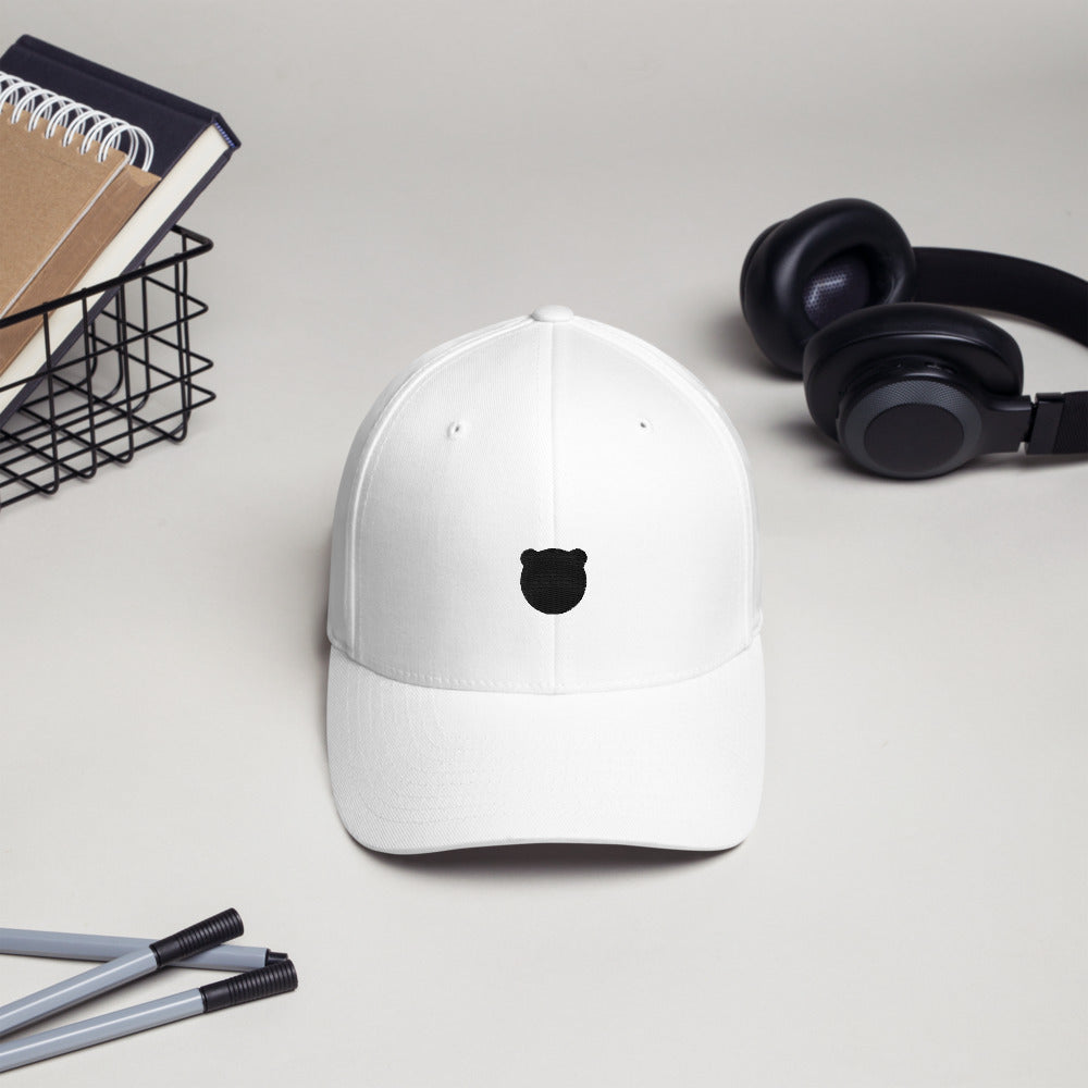 Classic Kuma Embroidered Structured Twill Cap (White)