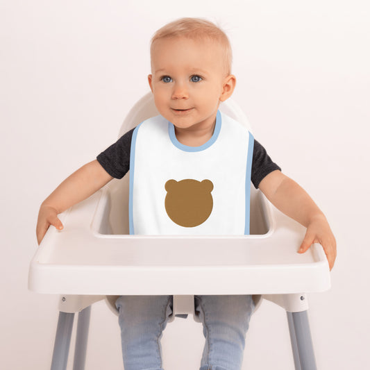 Classic Kuma Embroidered Baby Bib