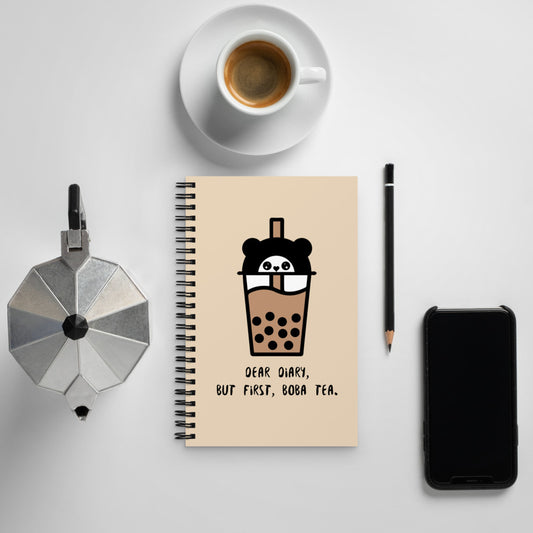 But First, Boba Tea Spiral Notebook