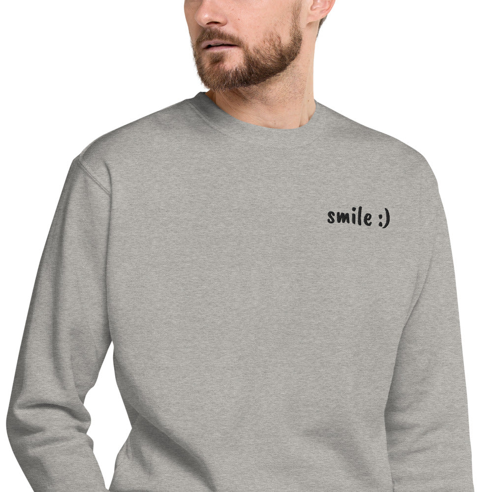 Smile :) Embroidered Fleece Sweatshirt