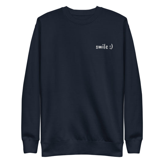 Smile :) Embroidered Fleece Sweatshirt