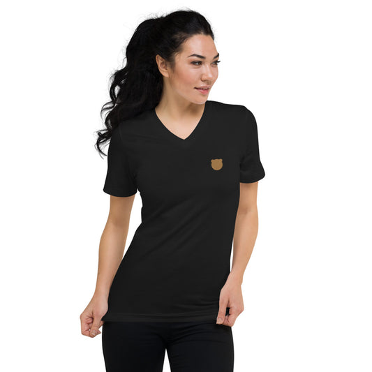 Classic Kuma Embroidered Short Sleeve V-Neck T-Shirt