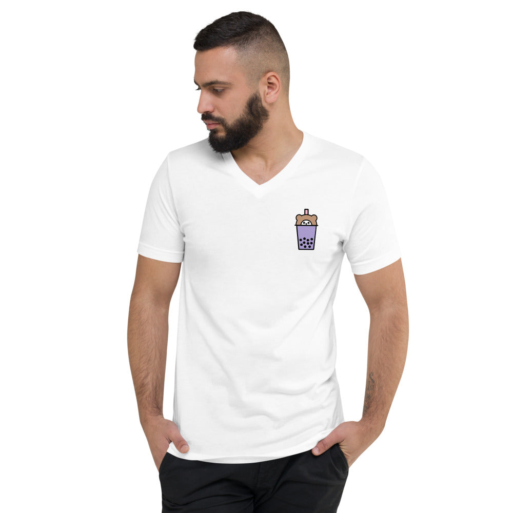 Taro Milk Tea Short Sleeve V-Neck T-Shirt