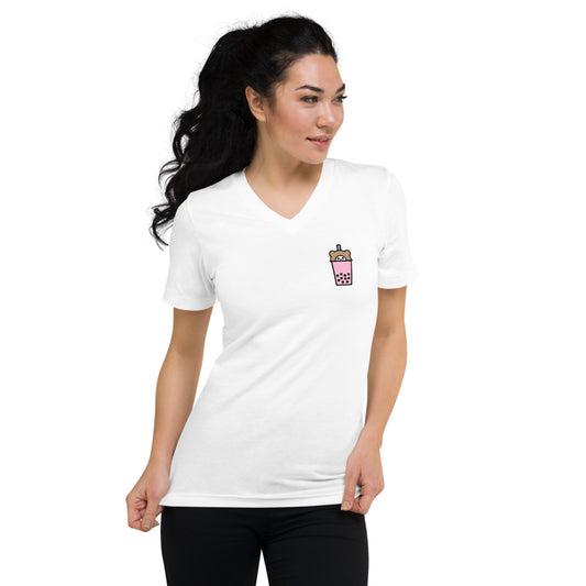 Boba Tea Short Sleeve V-Neck T-Shirt